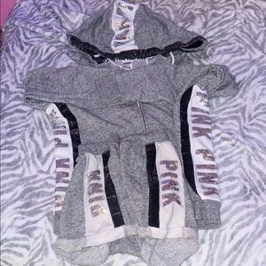 Victoria Secret Pink set with bling Shorts size XS and Jacket size M